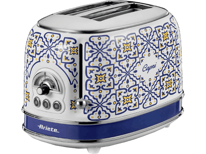 Ariete Capri 810 W 2 Ranuras 2 Rebanadas 6 Niveles de Tostado Azul/Blanco