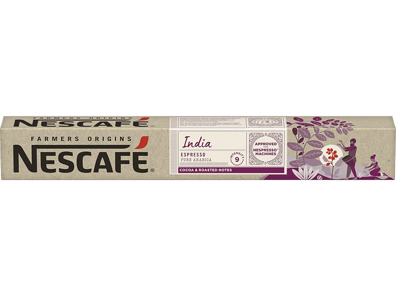 Nescafé India espresso puro arábica Intenso con notas a cacao 10 cápsulas