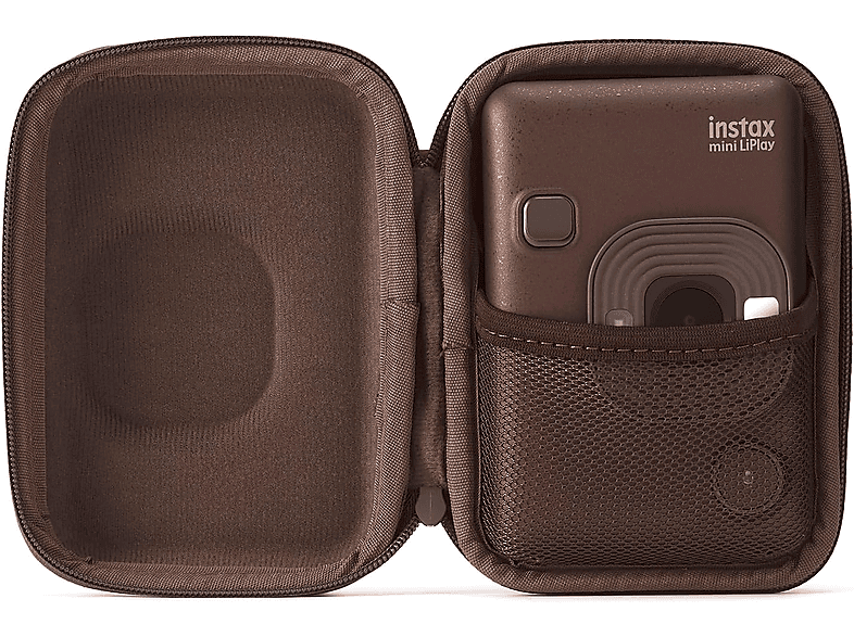 Fujifilm Instax Mini Liplay Case Terciopelo Cierre de Cremallera Bronze