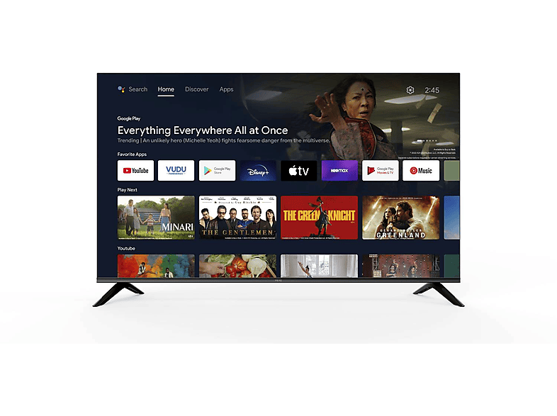 PEAQ PTV 50AQU-5023C UHD 4K Android TV HDR10 Dolby Audio Triple Tunner Negro