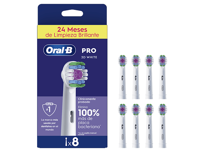 Oral-B Pro 3D White Cabezales De Recambio Pack de 6 unidades Blanco