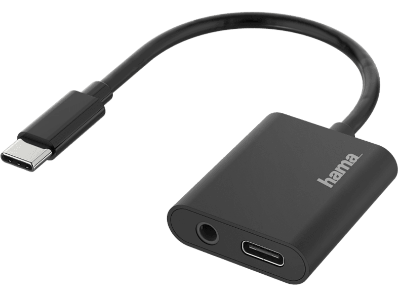 Hama 00200319 De conector USB-C a enchufe Jack 3.5 mm / USB-C Negro