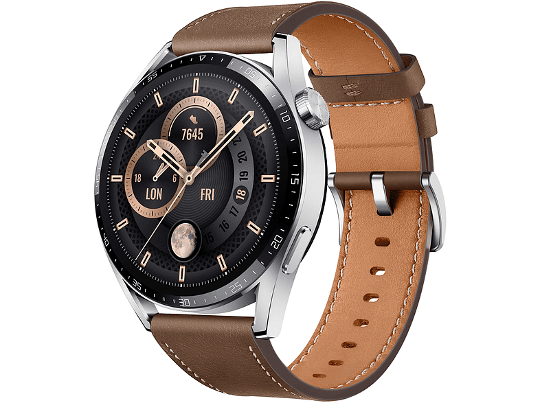 Huawei New Classic Watch GT3 46mm Classic 14 días Ritmo cardiaco SPo2 IA+100 deportes Acero Marrón