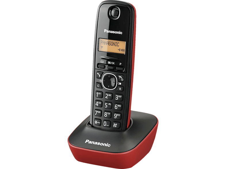 Panasonic KX-TG 1611 SPR Rojo con identificador de llamadas