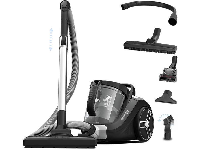 Rowenta Compact Power XXL RO4B75 900W 2.5 L Filtración Ciclónica 3 niveles Radio acción 8.8 m 75 dB(A) Kit Limpieza Negro