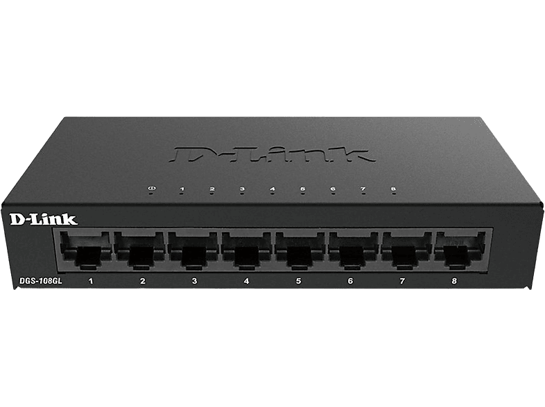 D-Link DGS-108GL 8 puertos Sin gestión Gigabit Ethernet LAN RJ-45 Plug&Play Negro