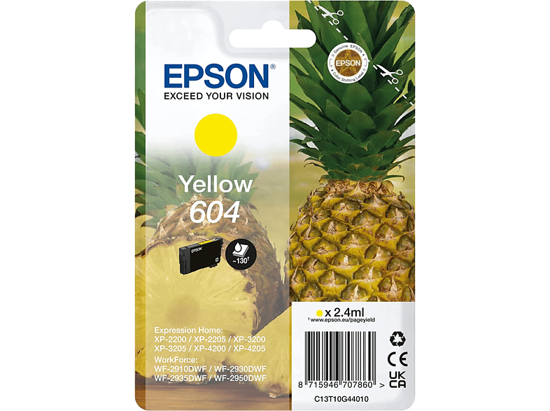 Epson 604 INK Tamaño estándar Hasta 350 páginas Amarillo
