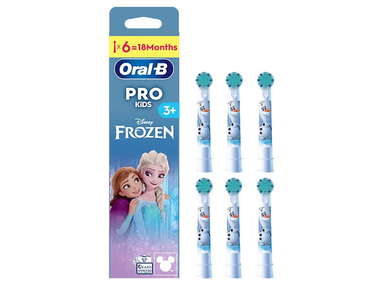 Oral-B Pro Kids 3+ Cabezales de recambio de Disney Frozen +3 años Pack de 6 unidades