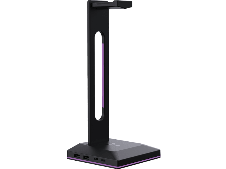 ISY IGS 7000 RGB Gam Headset Stand + USB Hub Iluminación Universal Negro