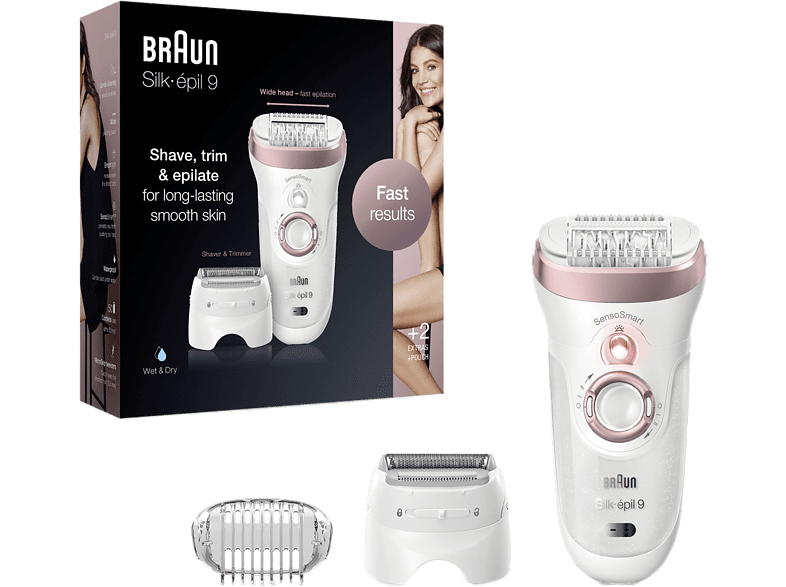 Braun Silk-épil 9-730 Tecnología Micro-Grip Luz Smartlight Wet&Dry 3 en 1