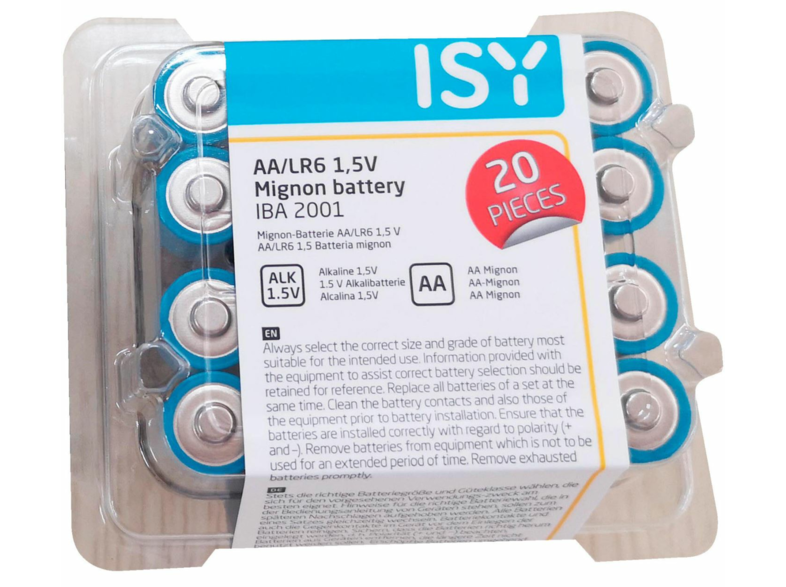 Isy IBA 2001 20 unidades 1.5 v Para fotos y videocámaras