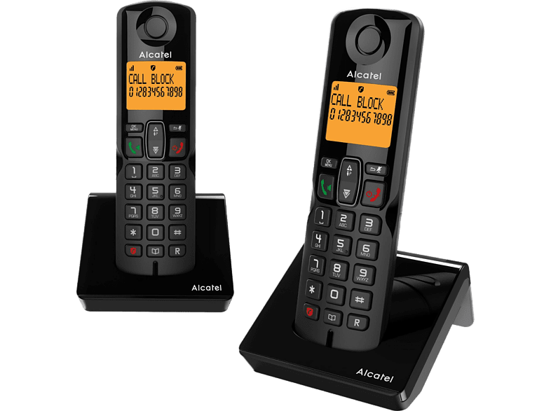 Alcatel S280 Duo Inalámbrico Bloqueo de llamadas Agenda para 50 contactos Manos libres Negro