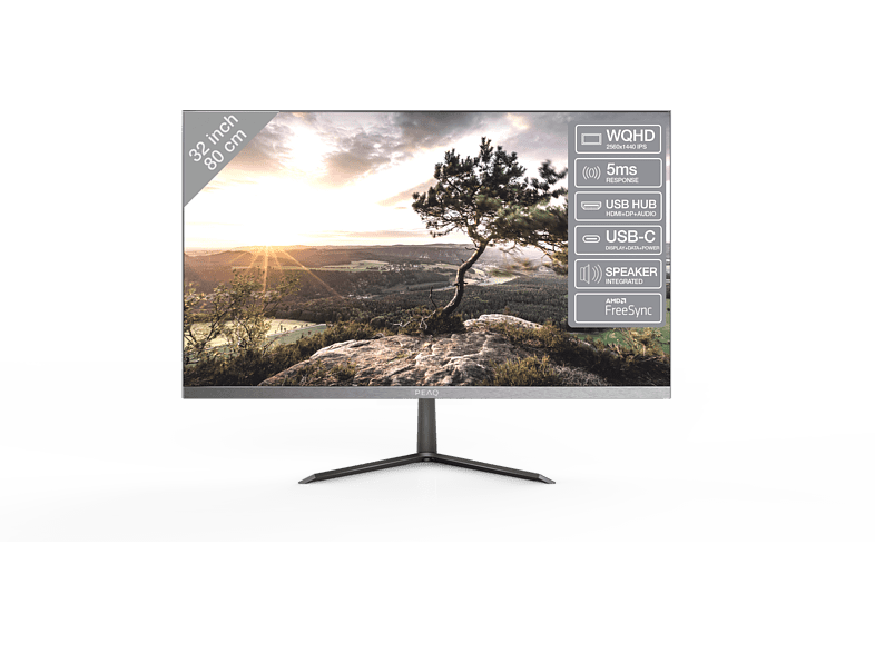 Peaq PMOS323-IQSC 32 WQHD 5 ms 75 Hz FreeSync HDMI 2.0 Negro