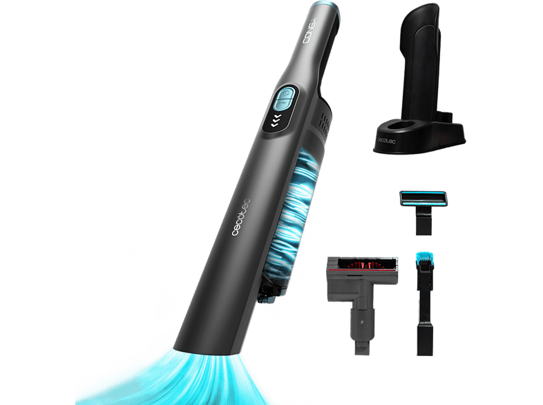 Cecotec Conga Rockstar Micro+ Turbo 210 W 20 kPa 40 min 2 en 1 Accesorio motorizado tapicería Base de carga Negro