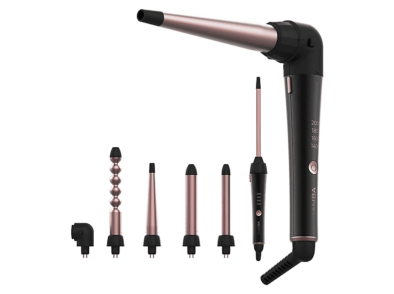 Cecotec SurfCare MultiWaves 5 cabezales 140 a 200 ºC Estuche Guante térmico Pinzas Negro