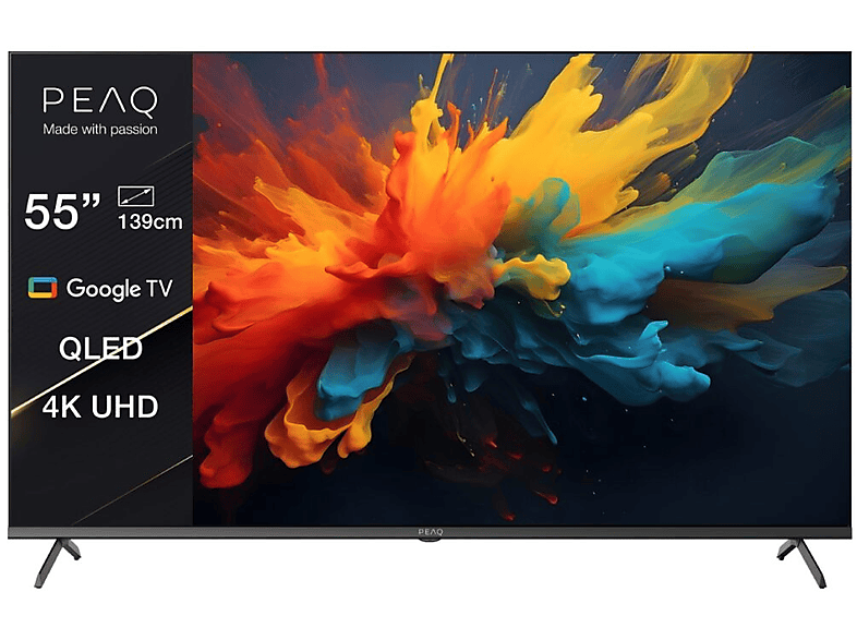 Peaq 55GQU-5024C UHD 4K - Smart TV DVB-T2 (H.265) Chromecast incorporado Google TV Dolby Vision Negro