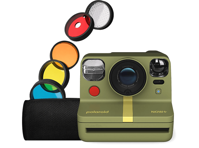 Polaroid Now+ 2ª Generation Enfoque automático Montura trípode Kit lentes colores Verde