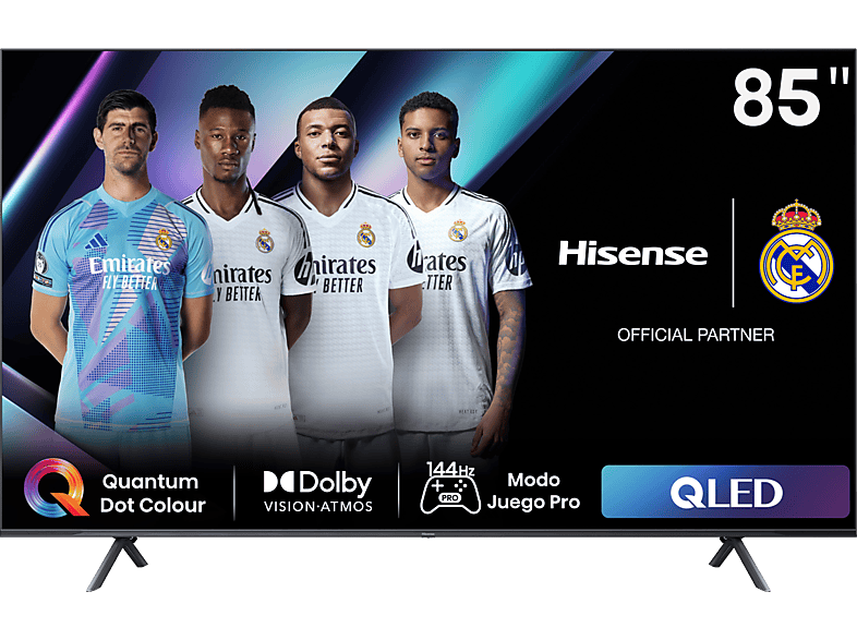 Hisense 85E7NQ Pro UHD 4K Game Bar 144Hz Dolby Vision IQ Dolby Atmos Subwoofer IA Negro