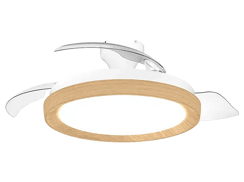 Philips Bliss (2026) 28 W 6 Velocidades Aspas retráctiles 106 cm 4500 lúmenes regulables Mando a distancia Blanco/Madera