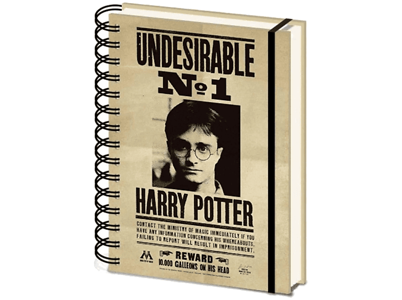 Sherwood SR72657 Harry Potter A5 Acabado Holográfico 80 Hojas Cierre con Cinta Elástica