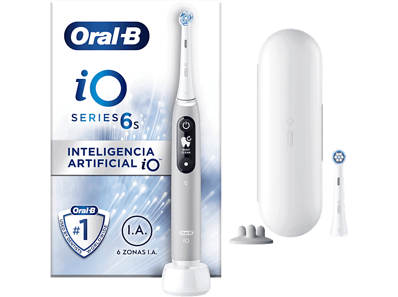 Oral-B iO 6S Con 2 Cabezales y 1 Estuche De Viaje Diseñado Por Braun Gris