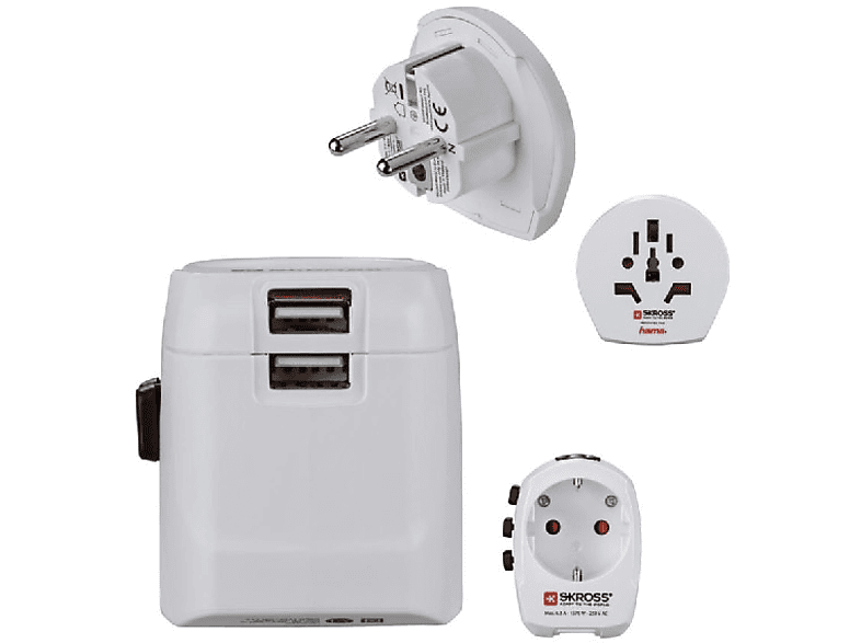 Hama World Travel Pro Light USB World Universal blanco