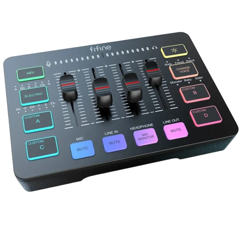 Fifine SC3 Negro Mezclador de audio