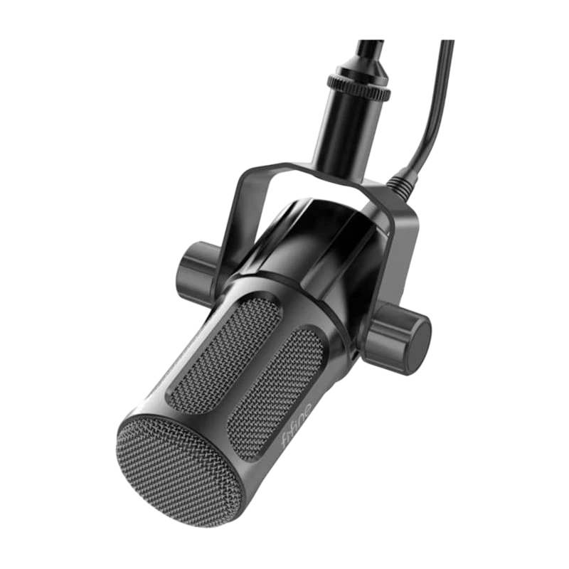 Fifine Tank1 RGB Micrófono XLR para Grabación y Transmisión en PC Negro