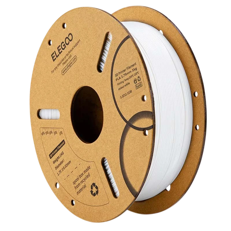 ELEGOO PLA Blanco para Impresoras 3D FDM Filamento 1.75mm Bobina de 1kg