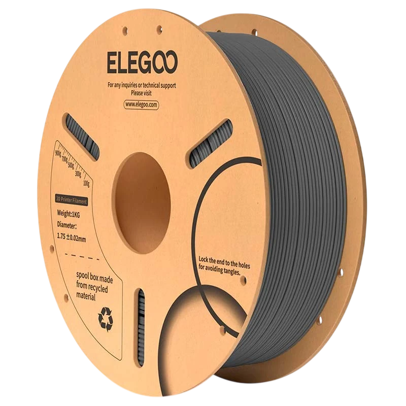 ELEGOO PLA Gris Espacial para Impresoras 3D FDM Filamento 1.75mm Bobina de 1kg