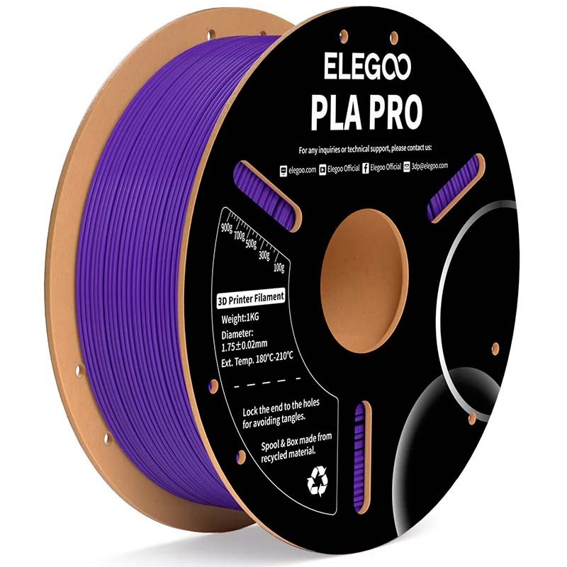 ELEGOO PLA PRO Morado para Impresoras 3D FDM Filamento 1.75mm Bobina de 1kg