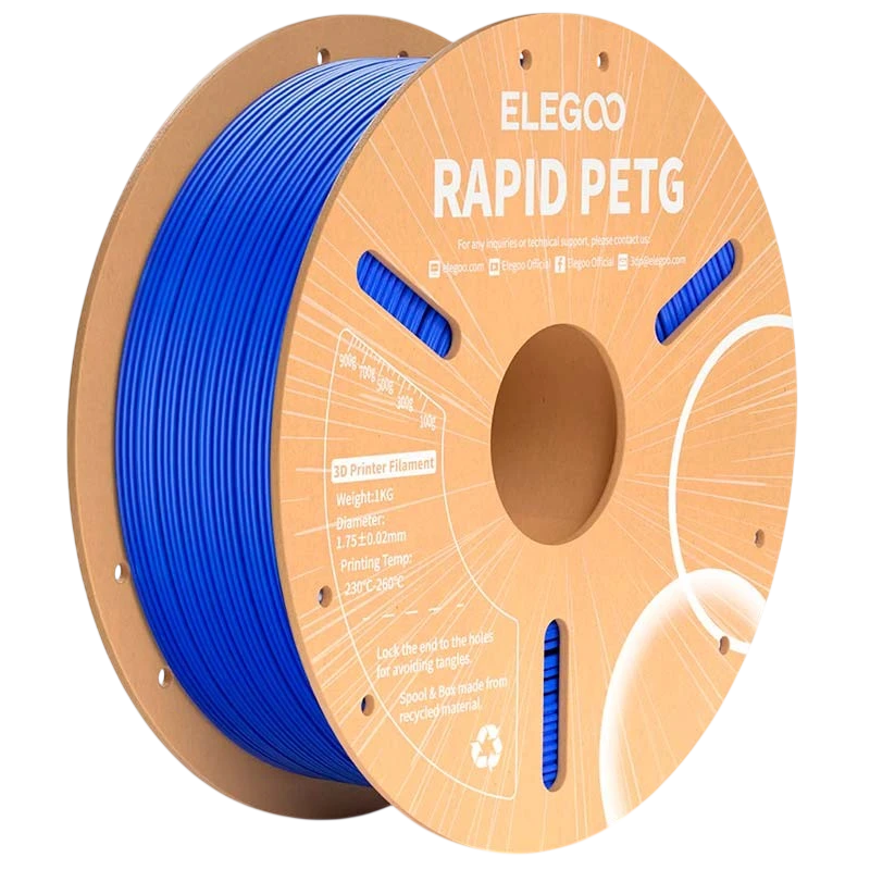 ELEGOO Rapid PETG Azul para Impresoras 3D FDM Filamento 1.75mm Bobina de 1kg