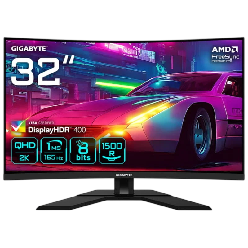 Gigabyte M32QC 31.5' 2K QHD QLED VA Curva 165 Hz FreeSync Premium Pro Negro