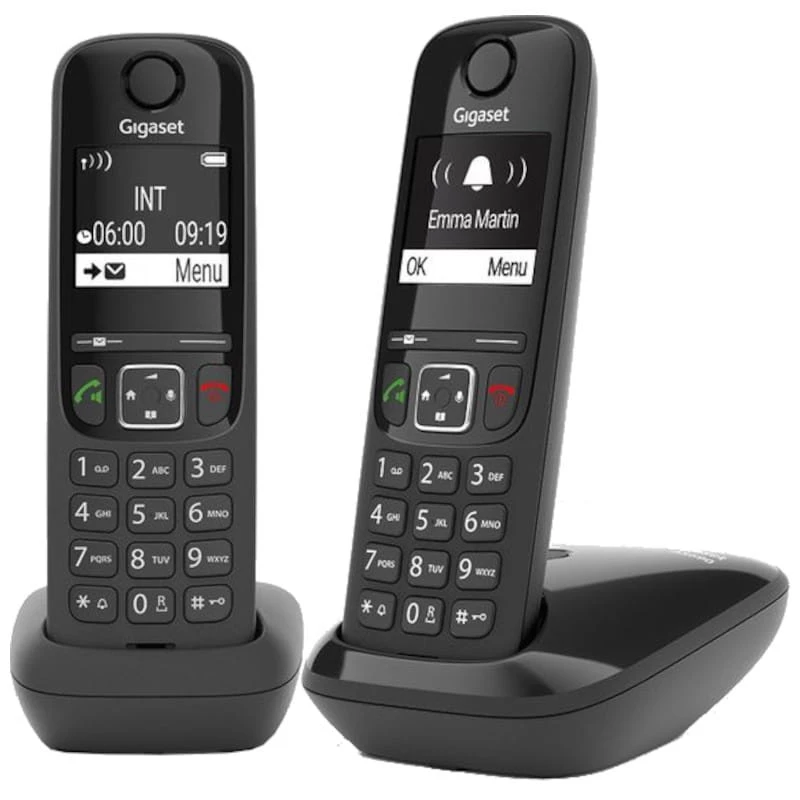 Gigaset AS690 Duo Teléfono DECT/analógico Negro Teléfono Fijo