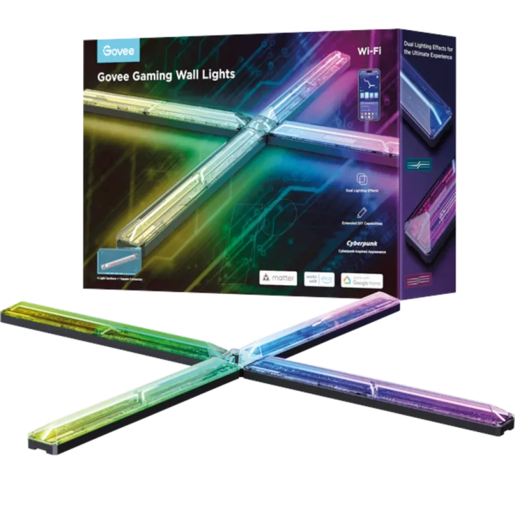 Govee H6063 Gaming RGBIC Wifi Bluetooth Lámpara de pared LED