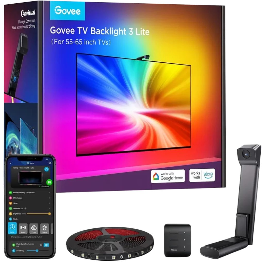 Govee H6099 Backlight 3 Lite RGBICW Wifi Bluetooth Retroiluminación LED para TV