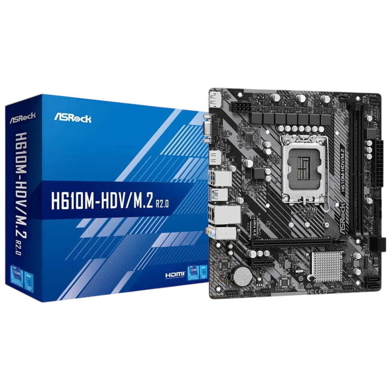 Asrock H610M-HDV/M.2 R2.0 Intel LGA 1700 64GB micro ATX Negro Gris Plata