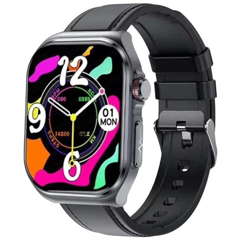 Hello ET585 Cuero Negro Reloj inteligente