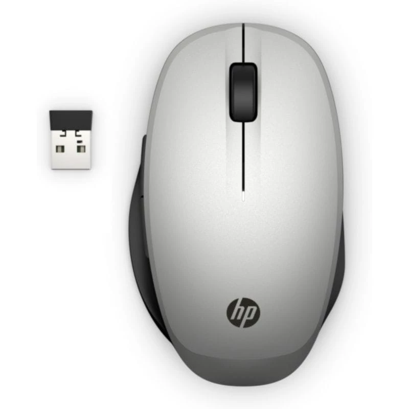 HP Ratón en modo dual Negro/Plata Ratón inalámbrico