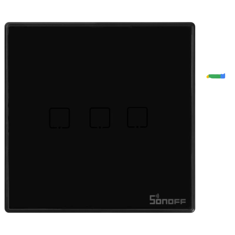 Interruptor Táctil Sonoff T3 3C WiFi Negro