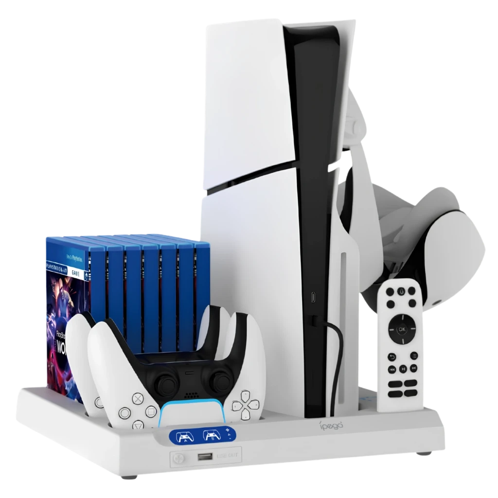 iPega P5S028 Base de Carga con Refrigeración PS5 / PS5 Slim / PS5 Pro Blanco