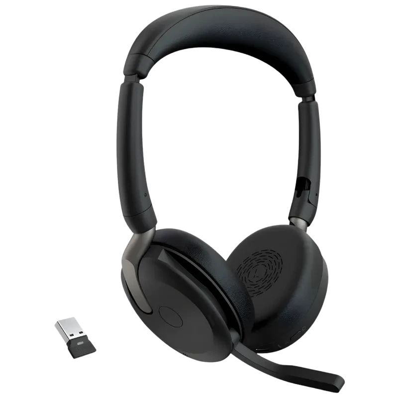 Jabra Evolve2 65 Flex UC Stereo Auriculares PC alámbrico e inalámbrico para oficina con Cancelación de ruido