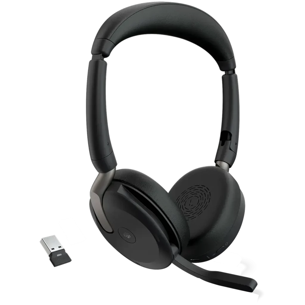 Jabra Evolve2 65 Flex USB-A UC Estéreo + Base de Carga Auriculares Inalámbricos Plegables