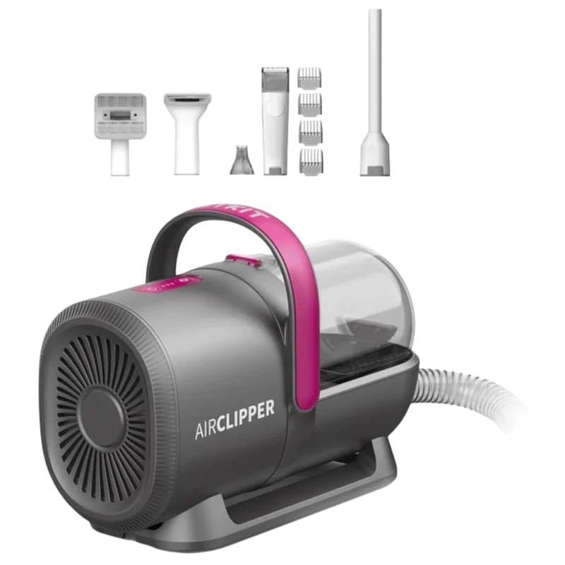 Kit de Aseo para Mascotas con Aspiradora 5 en 1 Grooming Vacuum Kit Negro