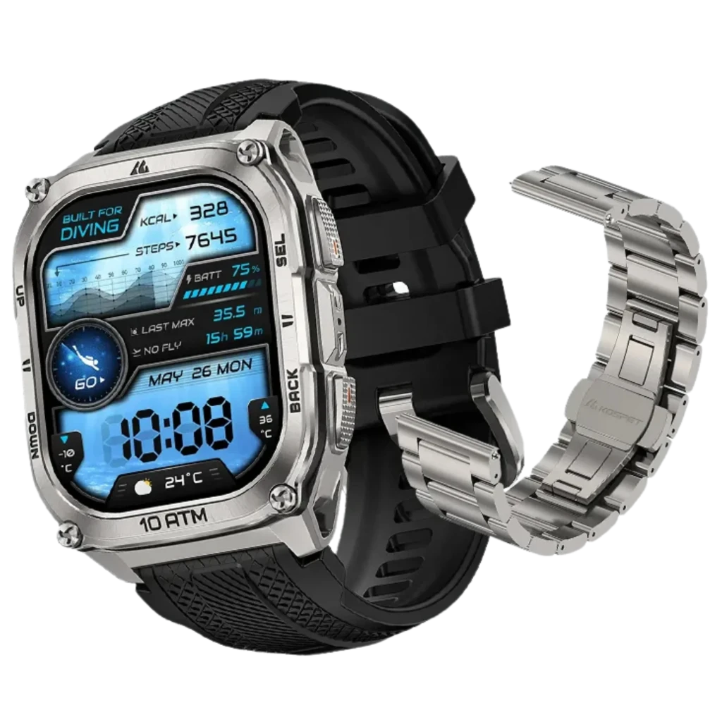 Kospet Tank M4 Special Edition Smartwatch 1,96' AMOLED 15 días GPS 10 ATM Silver