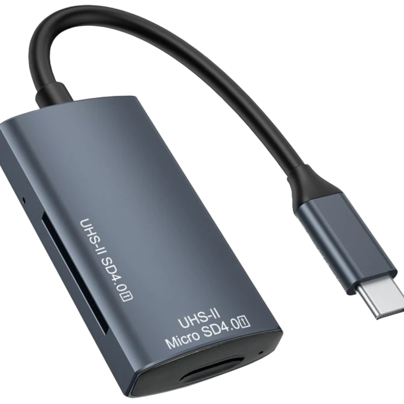Lector de Tarjetas 4.0 LS130 Conexión USB Tipo C Ranuras SD y Micro SD Gris