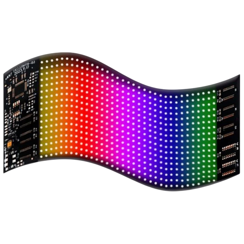Pantalla de matriz LED RGB flexible para coche 19 x 96 con aplicación Bluetooth Negro