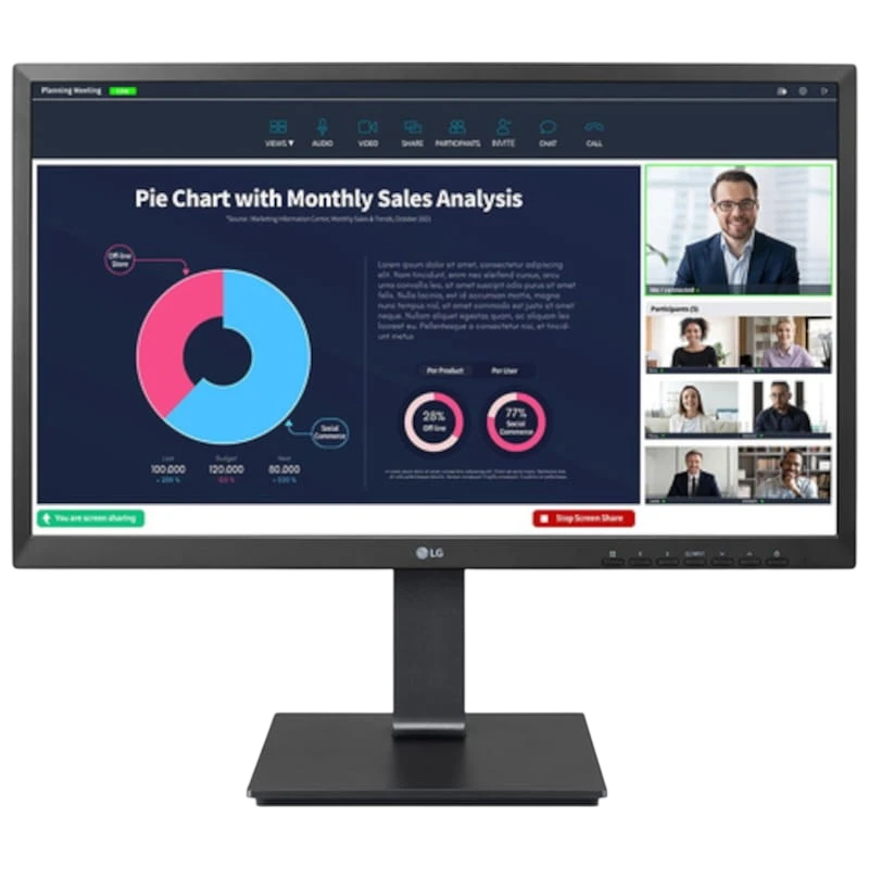 LG 24BP75CP-B 23.8' FullHD IPS con Webcam Negro