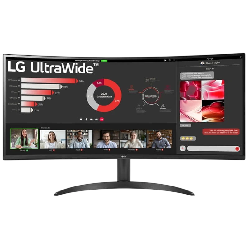 LG 34WR50QK-B 34' 2K QHD VA Curvo UltraWide 100 Hz FreeSync Negro