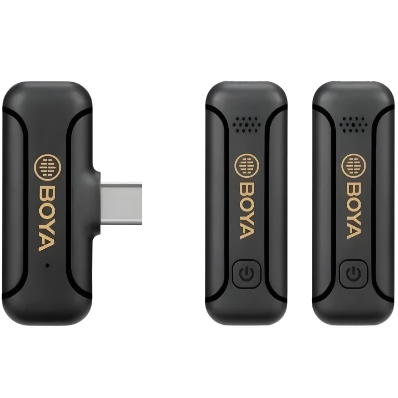 Boya BY-WM3T2-U2 Micrófono inalámbrico de solapa 2.4 GHz USB-C Sistema dual 